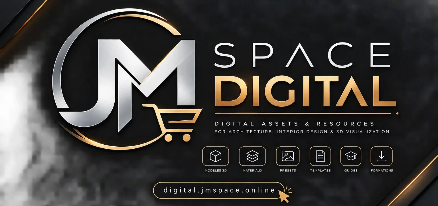 Icone du logo de l'entreprise JMSpace digital , créateur des produits digitaux (templates, formations, modèle 3d, matériaux, guides , presets, )